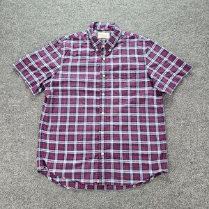 Ralph Lauren Denim & Supply Shirt Mens Large‎ Red Plaid Button Up Short Sleeve